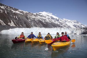Kayaking in Prince William Sound photo by Hugh Rose with Cheesemans' Ecology Safaris