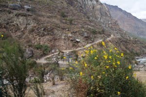 Inca trail near the Urubamba River photo by Debbie Thompson