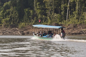 Boating the Alto Madre de Dios River photo by Cheesemans’ Ecology Safaris