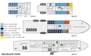 Akademik Ioffe ship deckplan with Cheesemans' Ecology Safaris