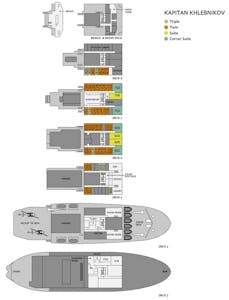 Kapitan Khlebnikov ship deckplan with Cheesemans' Ecology Safaris