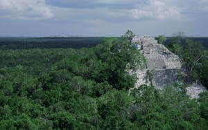PARTIALLY RESTORED MAYA TEMPLE