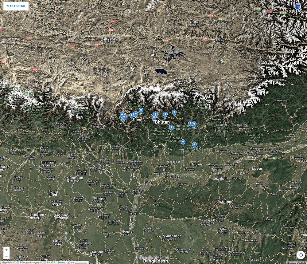 Trip Map – Bhutan
