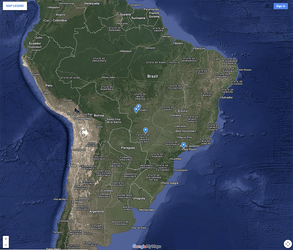 Trip Map – Brazil