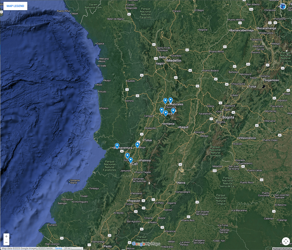 Trip Map – Colombia