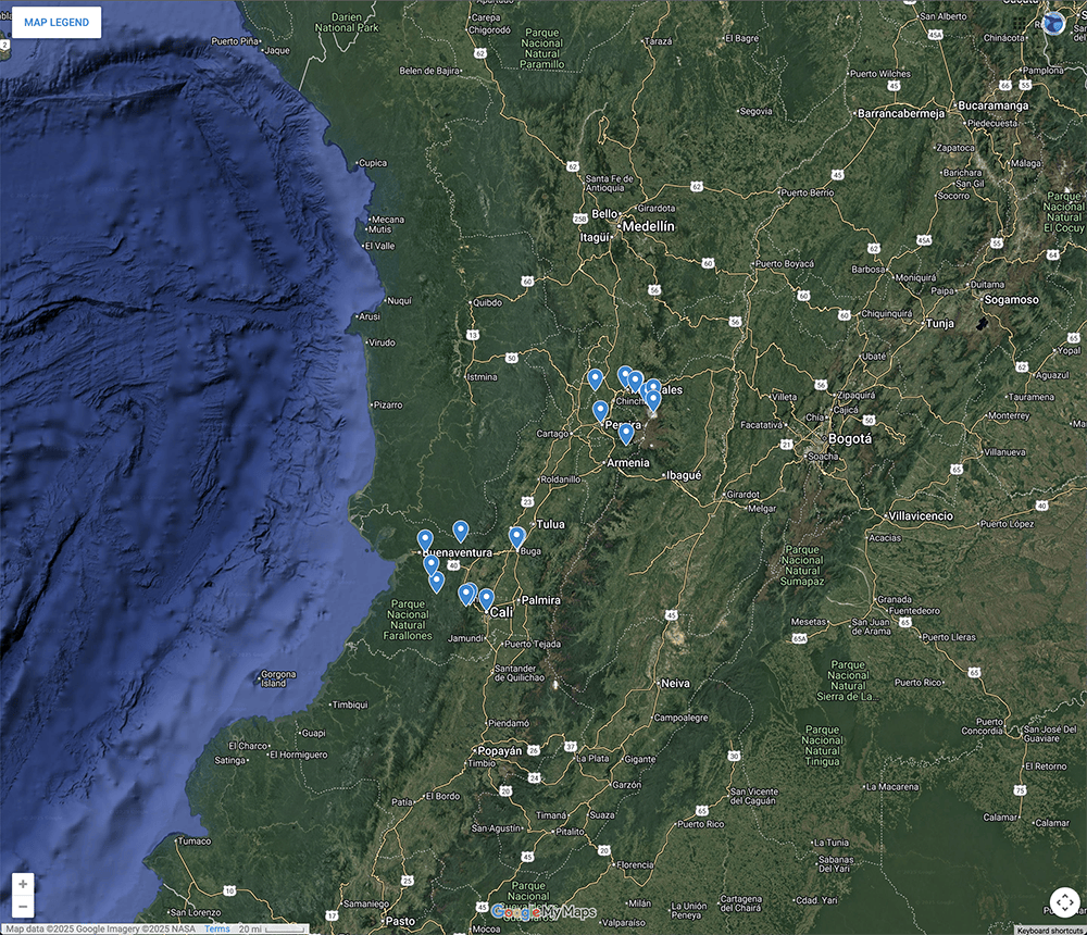 Trip Map – Colombia