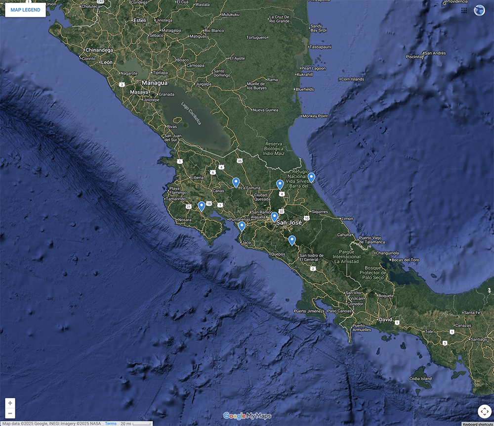 Trip Map – Costa Rica