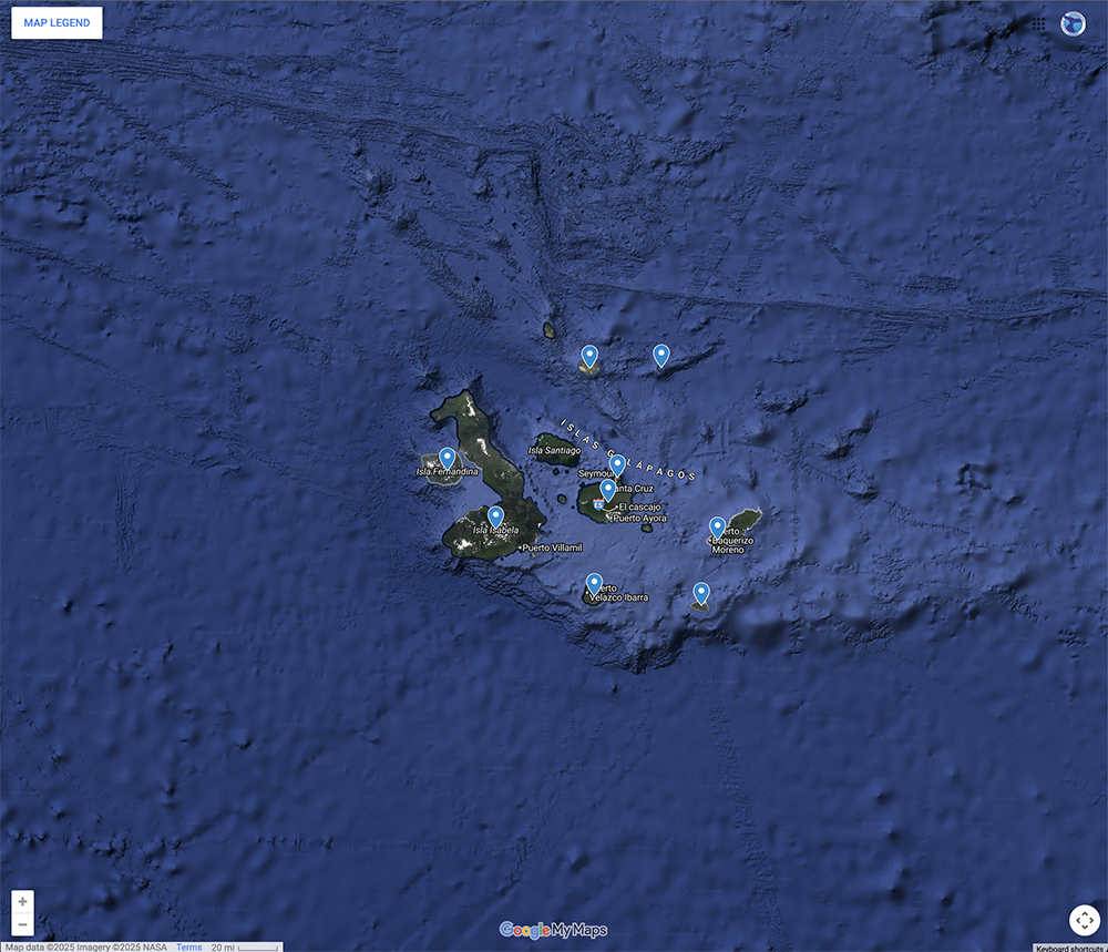 Trip Map – Galápagos Islands
