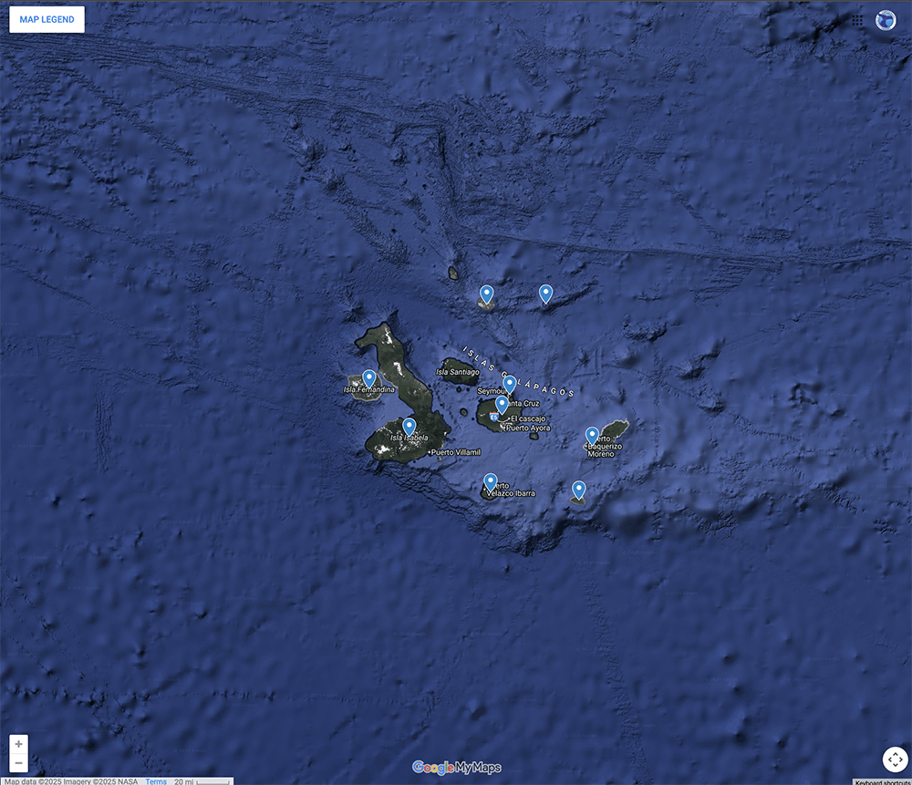 Trip Map – Galápagos Islands