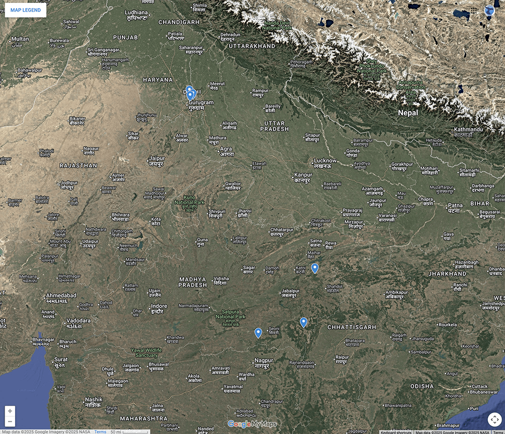 Trip Map – India