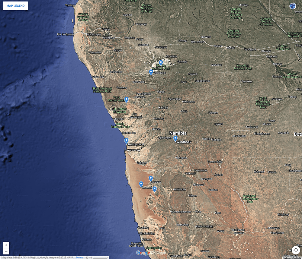 Trip Map – Namibia