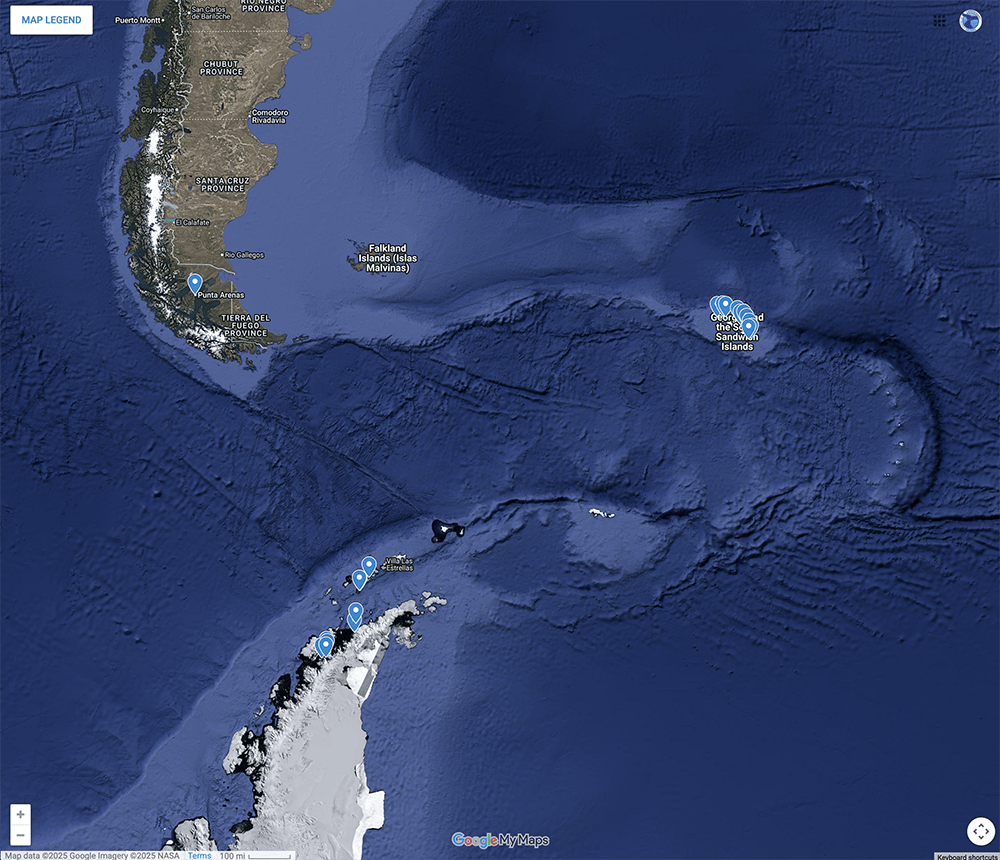 Trip Map – South Georgia & Antarctic Peninsula