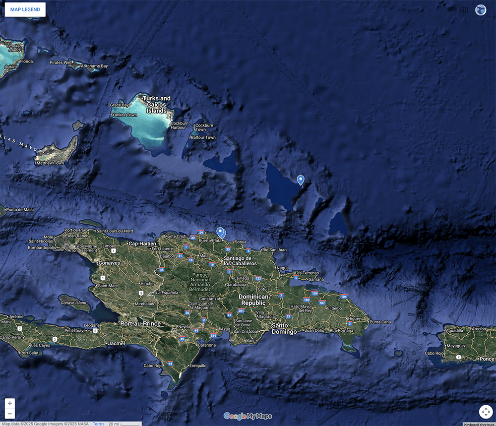 Trip Map – Snorkel with Humpback Whales on the Silver Bank