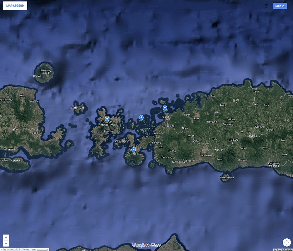Trip Map – Sulawesi and Komodo