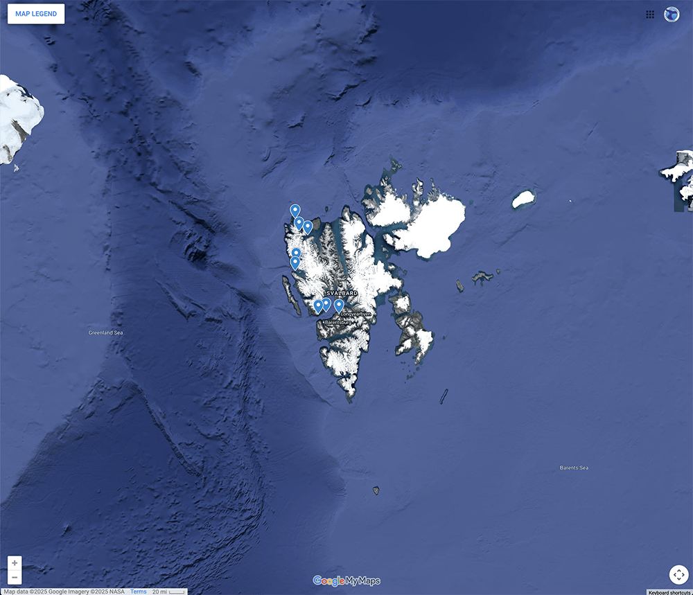 Trip Map – Svalbard Islands