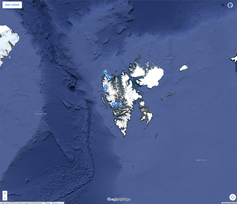 Trip Map – Svalbard Islands