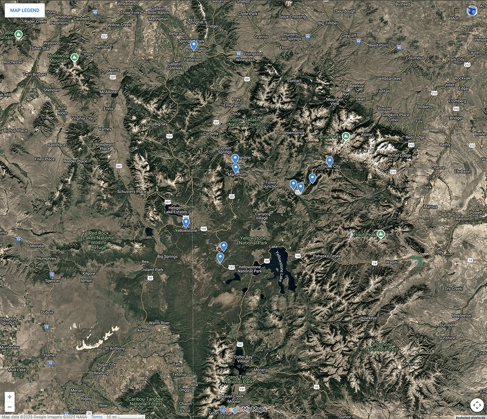 Trip Map – Yellowstone National Park