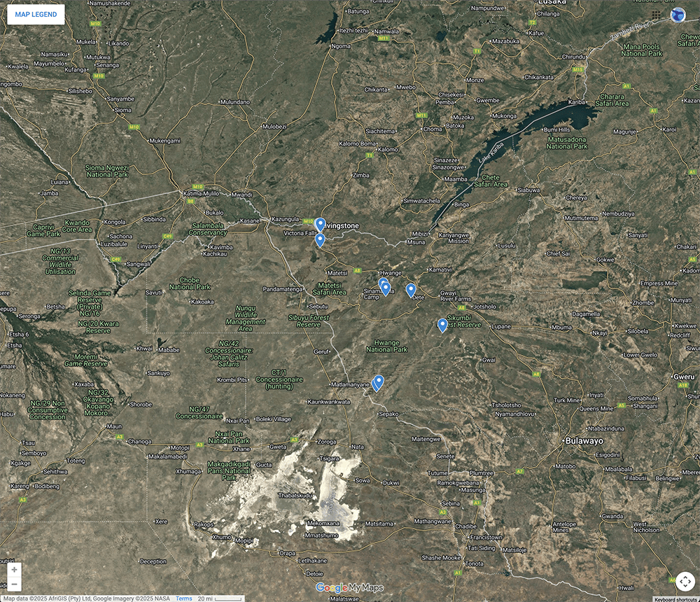 Trip Map – Zimbabwe