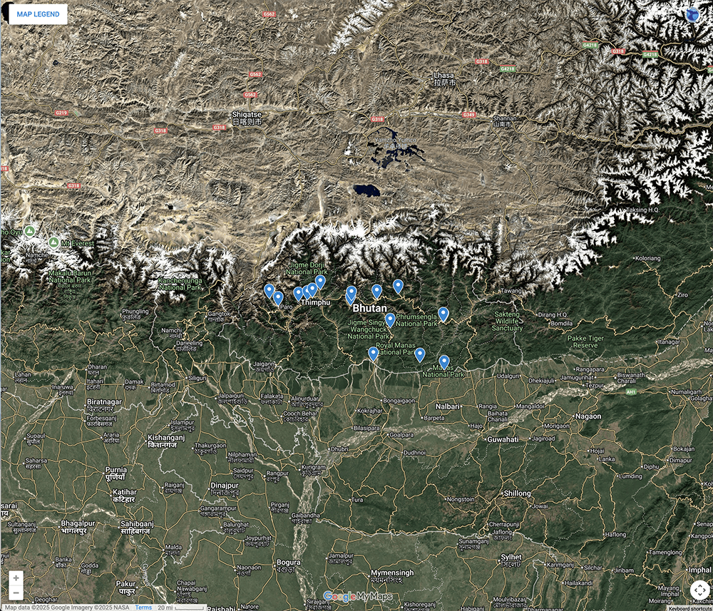 Trip Map – Bhutan