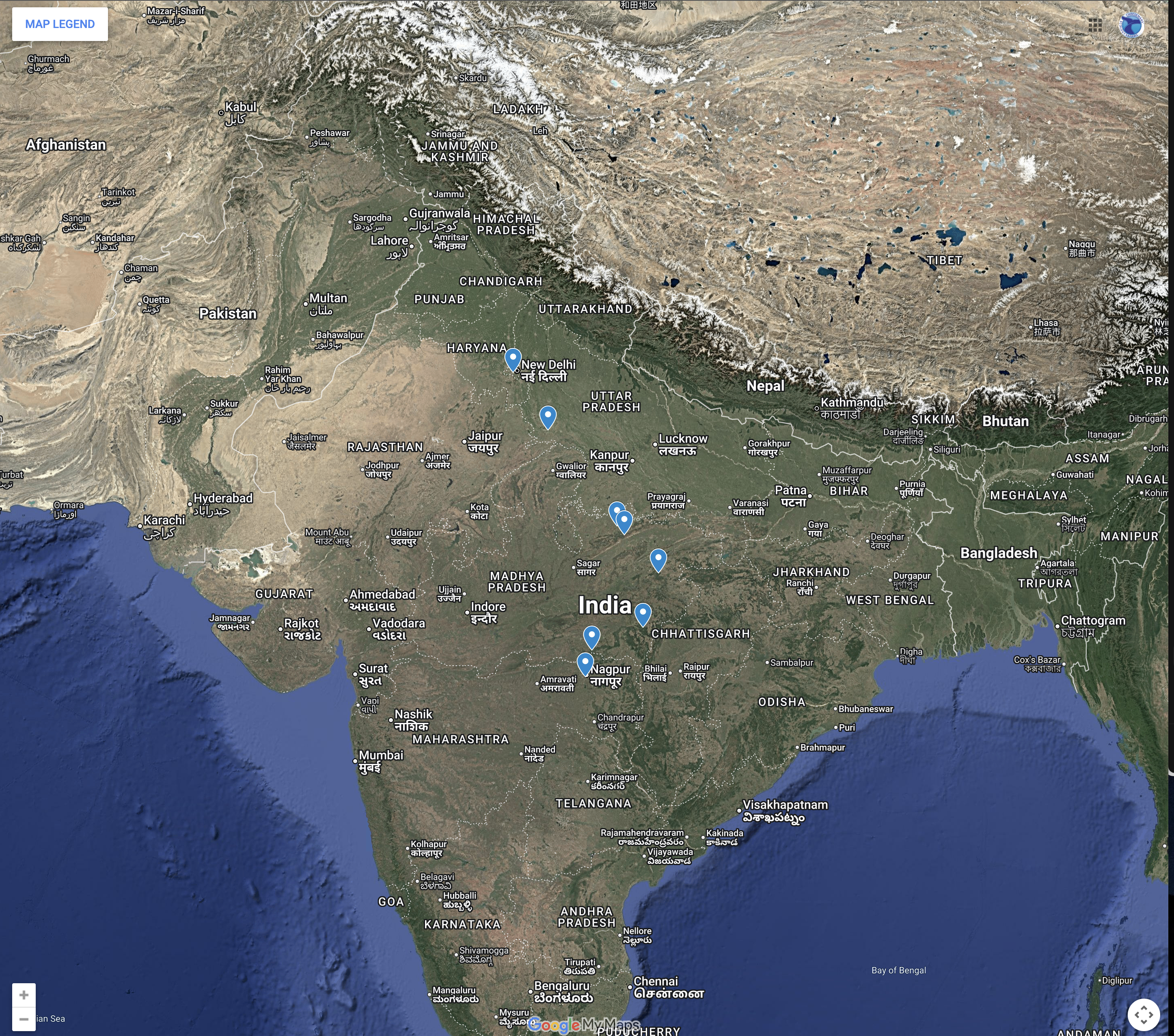 Trip Map – India