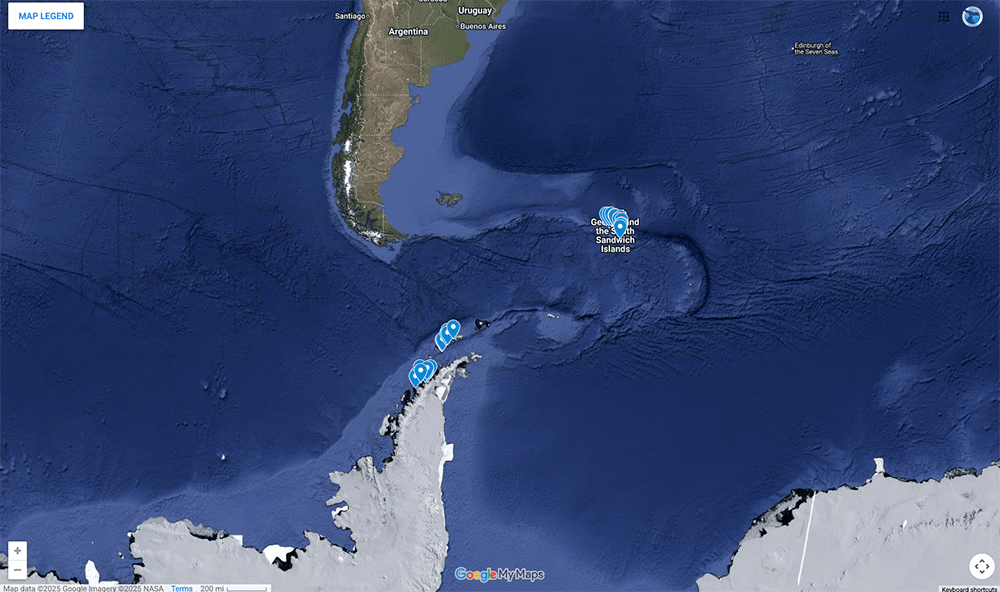 Trip Map – South Georgia & Antarctic Peninsula