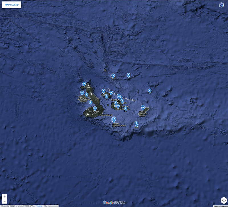 Trip Map – Galápagos Islands