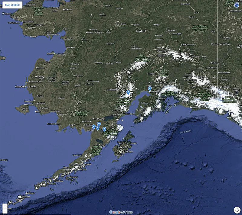 Trip Map – Alaskan Bears, Whales, and Wild Fjords