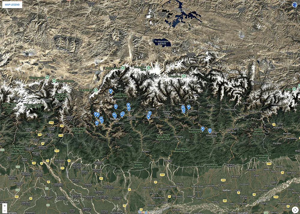 Trip Map – Bhutan